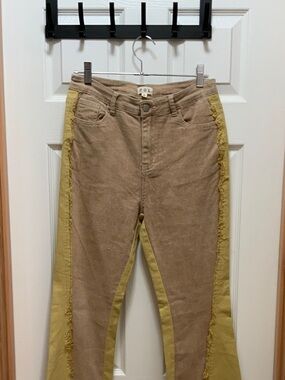 POL Two-Tone Tan & Mustard Women’s Jeans